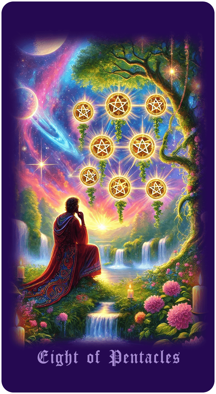 Eight of Pentacles tarot card