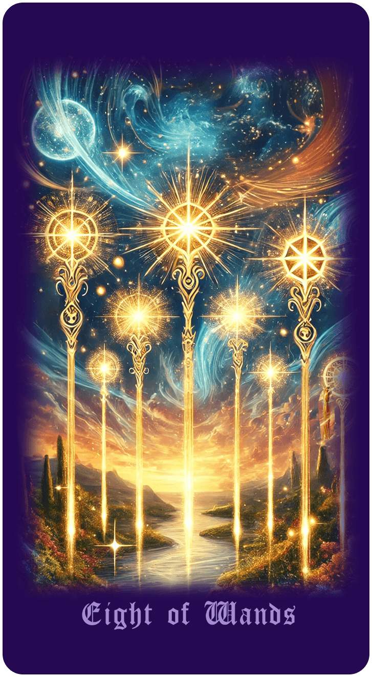 Eight of Wands tarot card