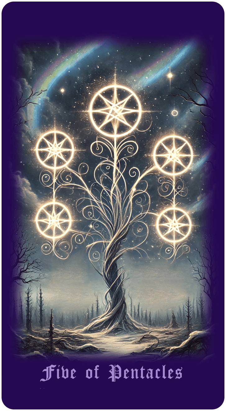 Five of Pentacles tarot card