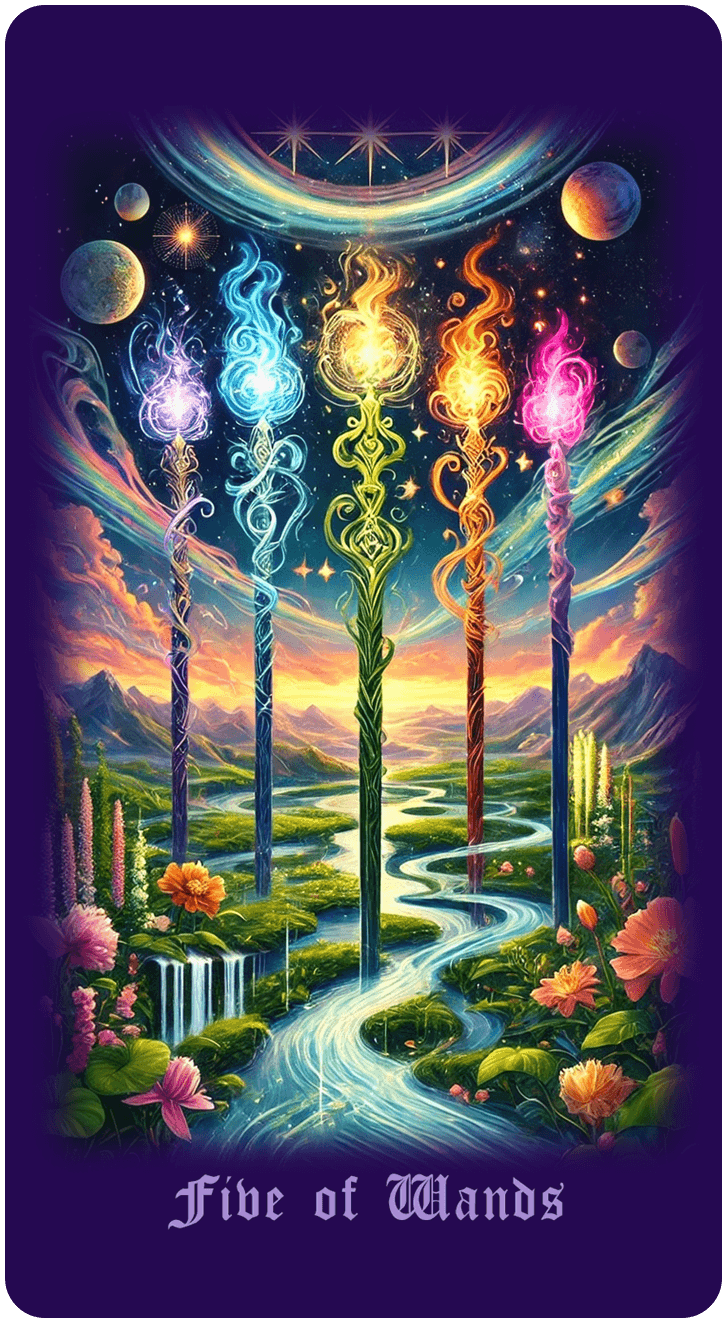 Five of Wands tarot card