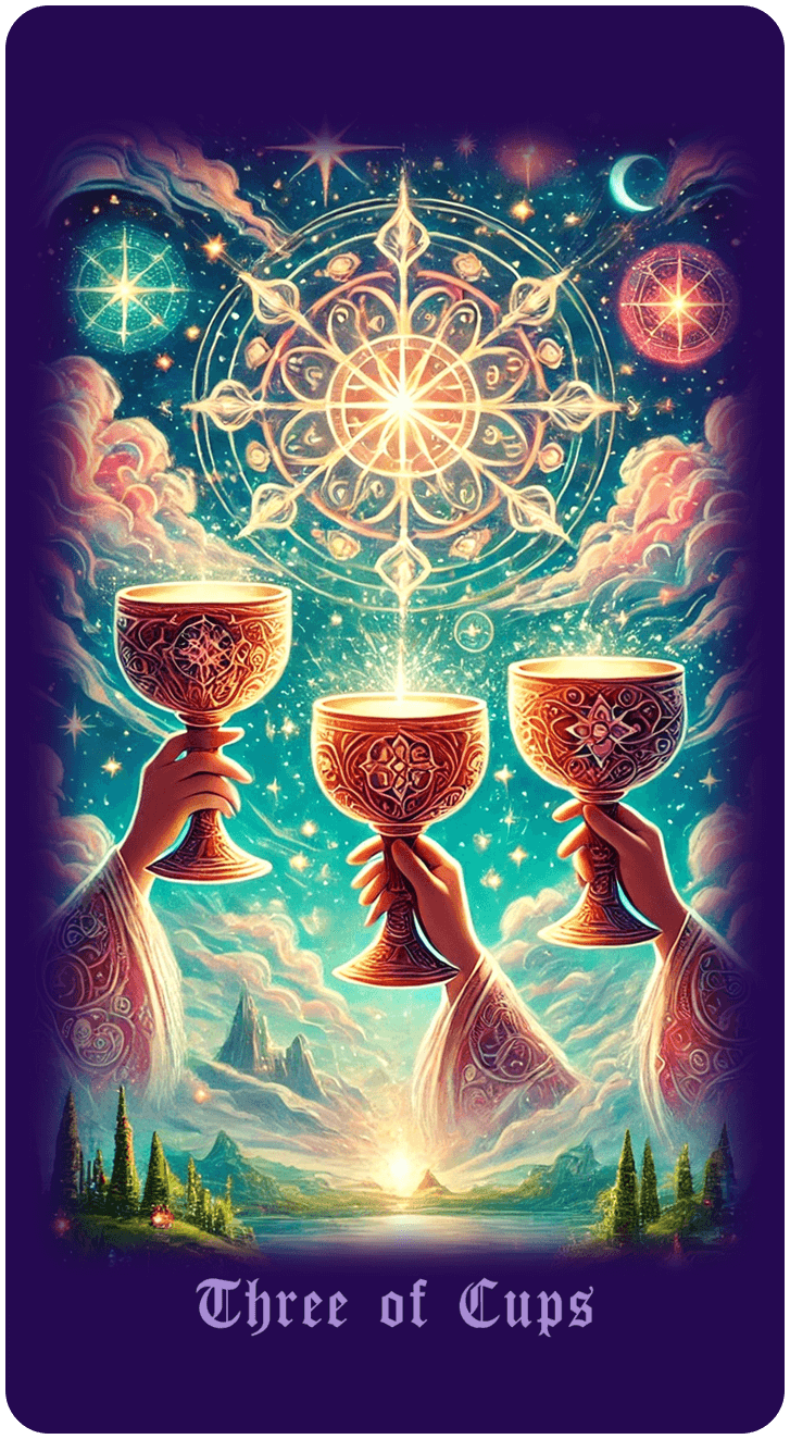 Three of Cups tarot card