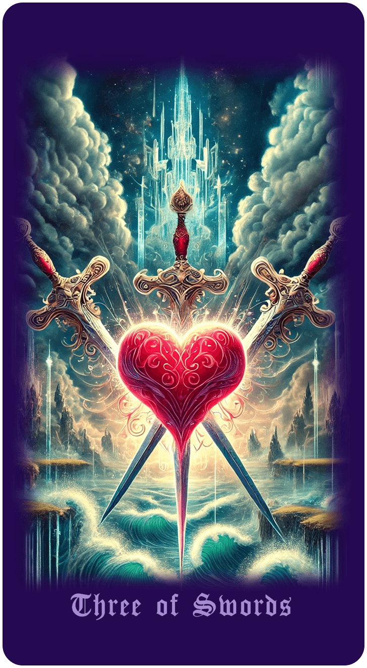 Three of Swords tarot card